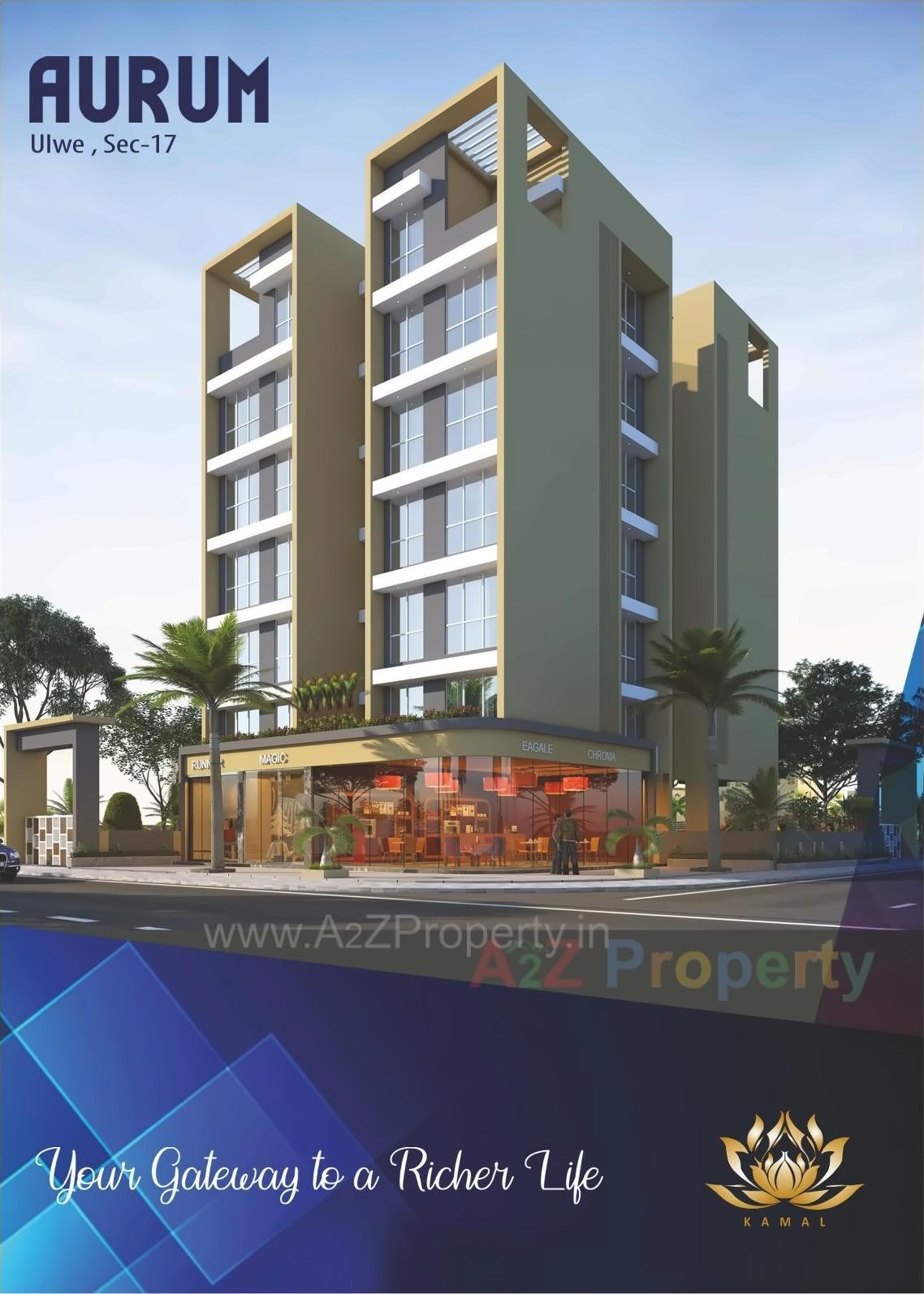 3D Elevation of real estate project Aurum located at Ulawe, Raigarh, Maharashtra