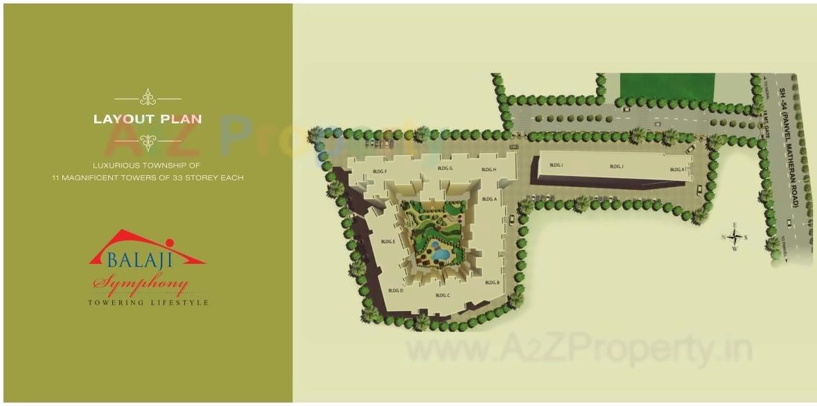 Layout of real estate project Balaji Symphony located at Shilottar-raichur, Raigarh, Maharashtra
