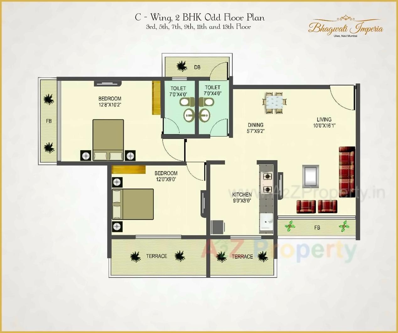 Layout of real estate project Bhagwati Imperia located at Ulawe, Raigarh, Maharashtra
