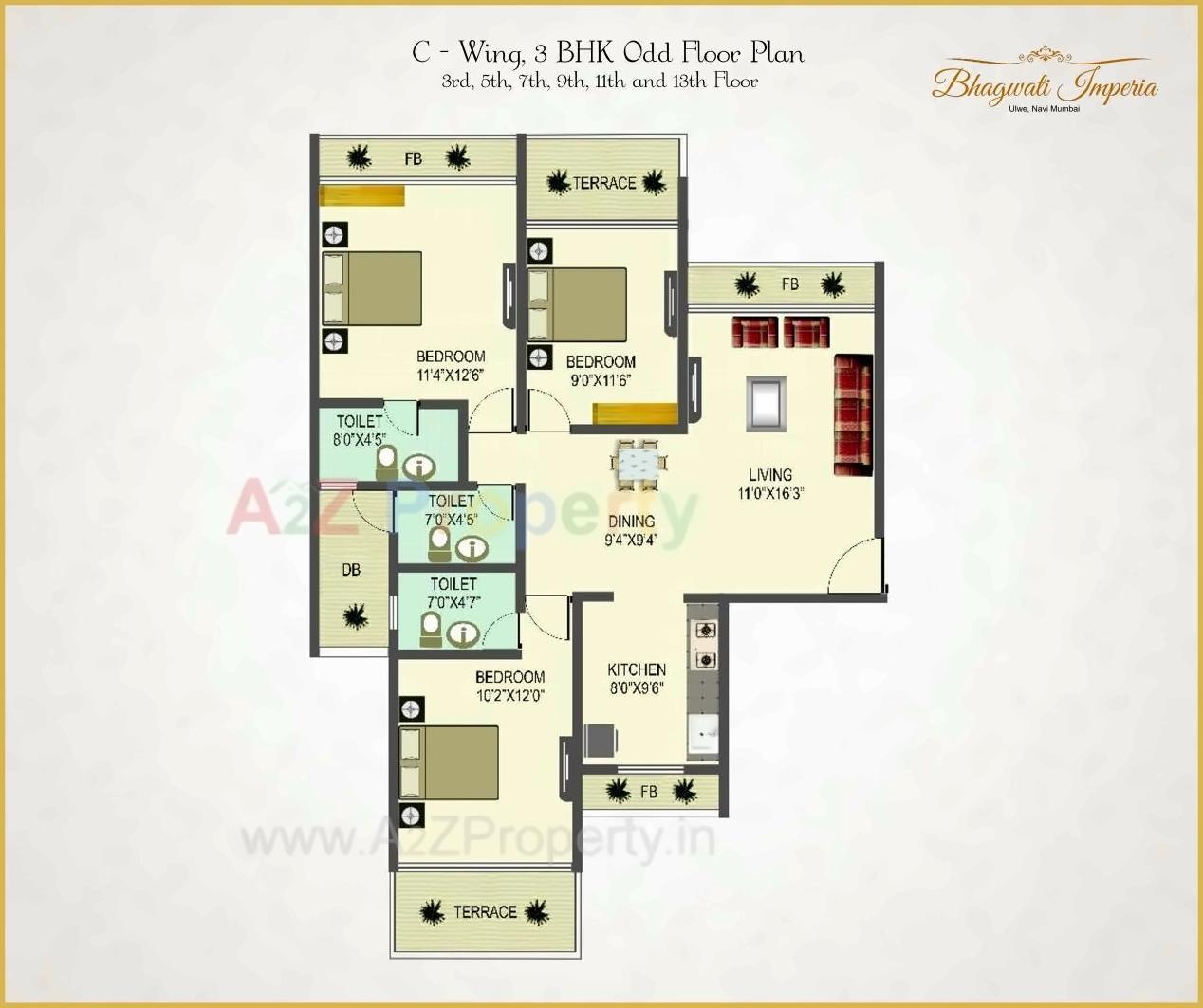 Layout of real estate project Bhagwati Imperia located at Ulawe, Raigarh, Maharashtra