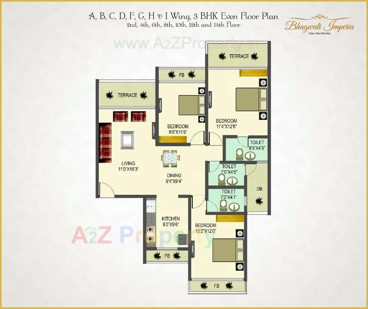 Layout of real estate project Bhagwati Imperia located at Ulawe, Raigarh, Maharashtra