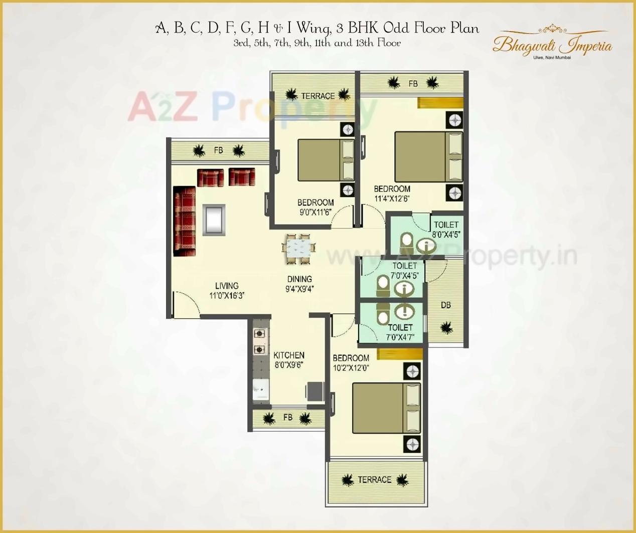 Layout of real estate project Bhagwati Imperia located at Ulawe, Raigarh, Maharashtra