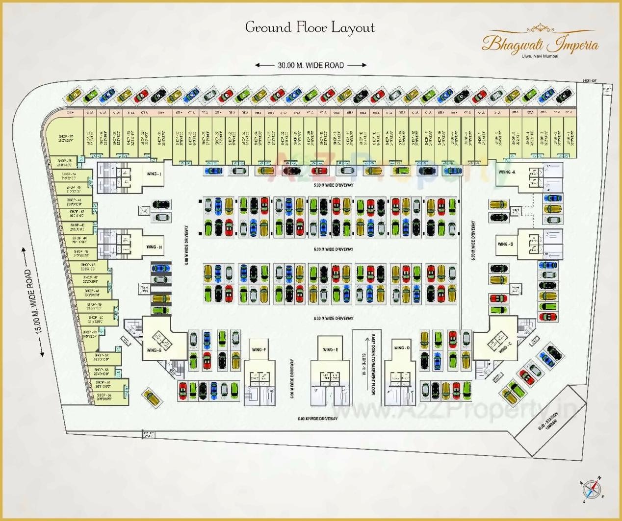 Layout of real estate project Bhagwati Imperia located at Ulawe, Raigarh, Maharashtra