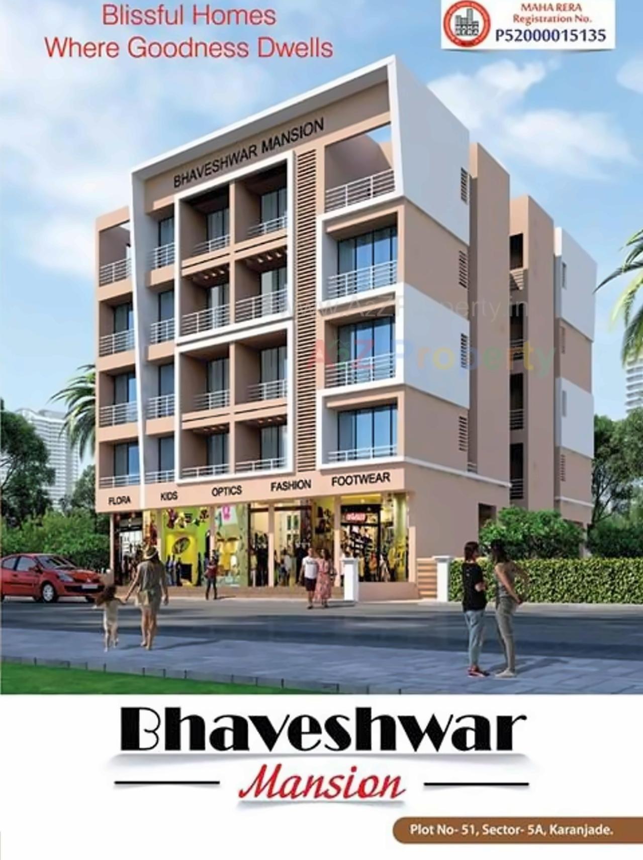 3D Elevation of real estate project Bhaveshwar Mansion located at Karanjade, Raigarh, Maharashtra