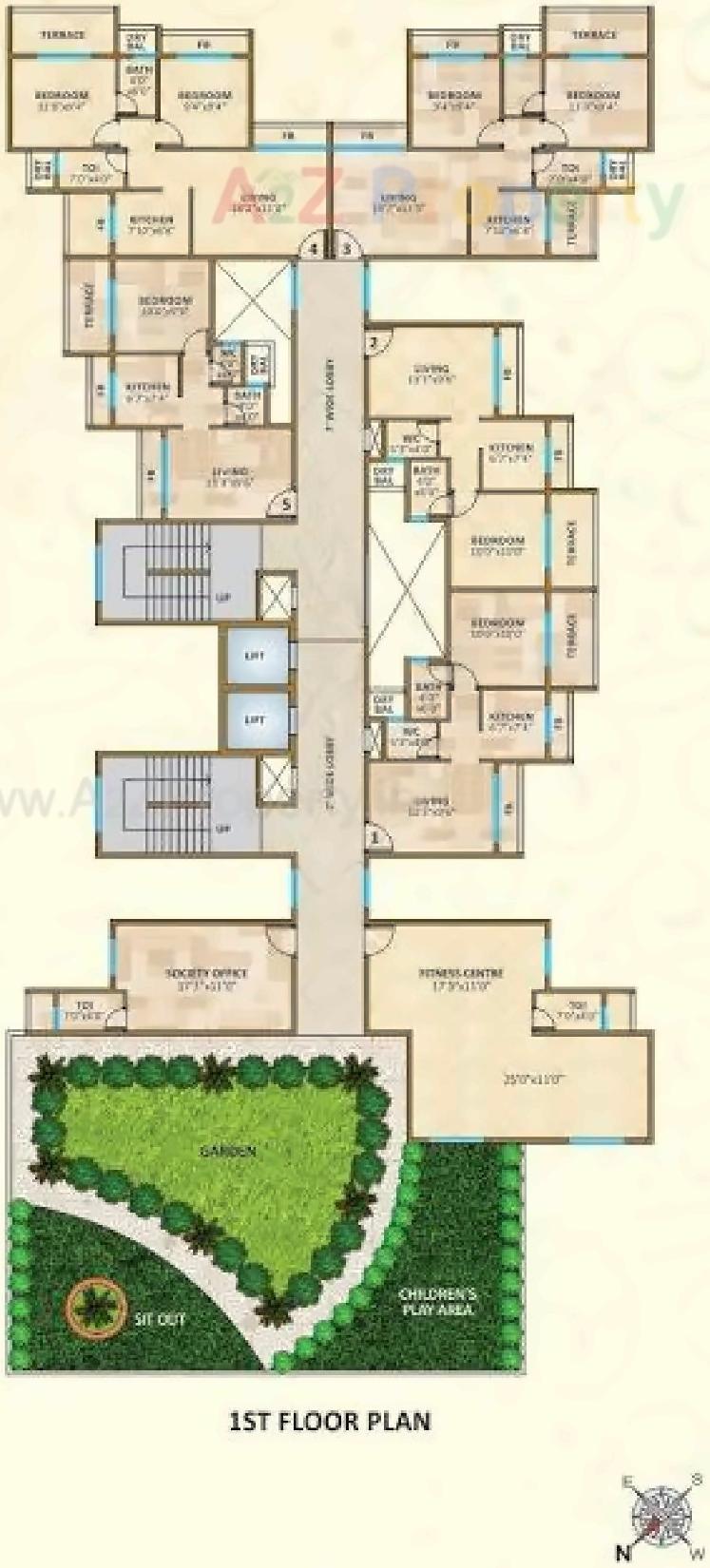 Layout of real estate project Blue Crest located at Karanjade, Raigarh, Maharashtra