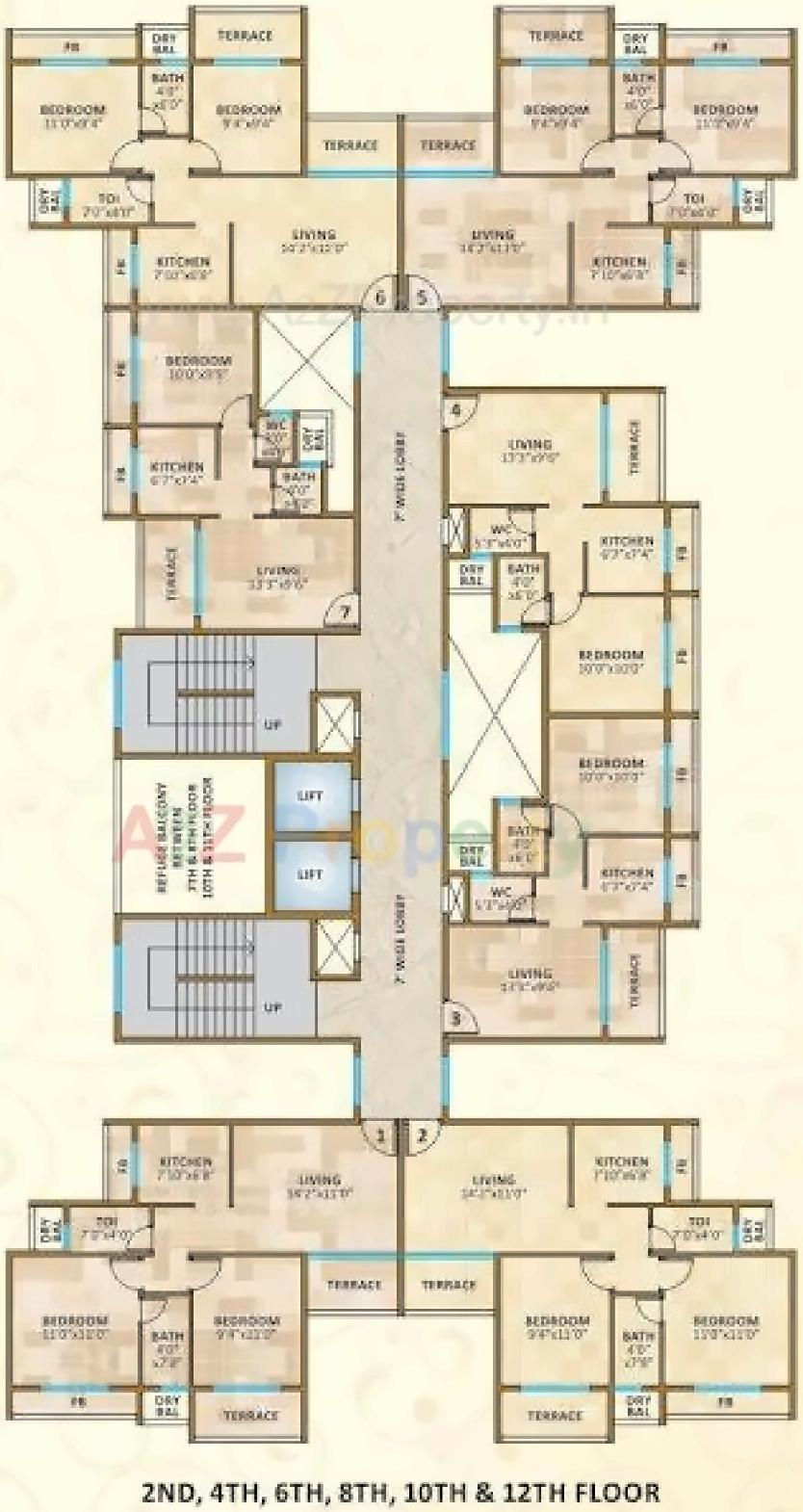 Layout of real estate project Blue Crest located at Karanjade, Raigarh, Maharashtra