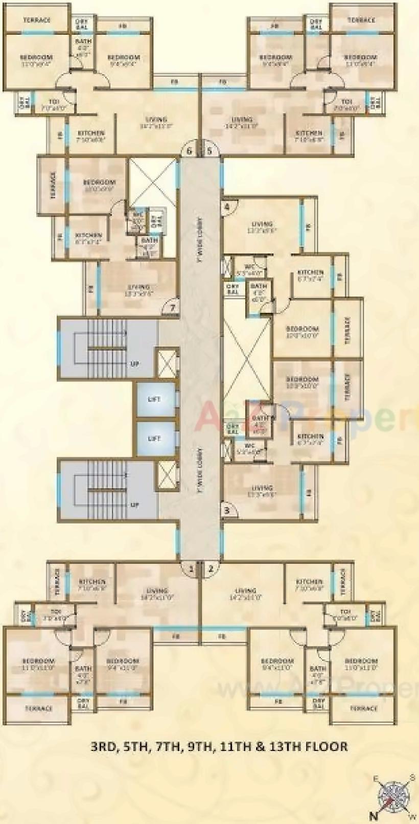 Layout of real estate project Blue Crest located at Karanjade, Raigarh, Maharashtra