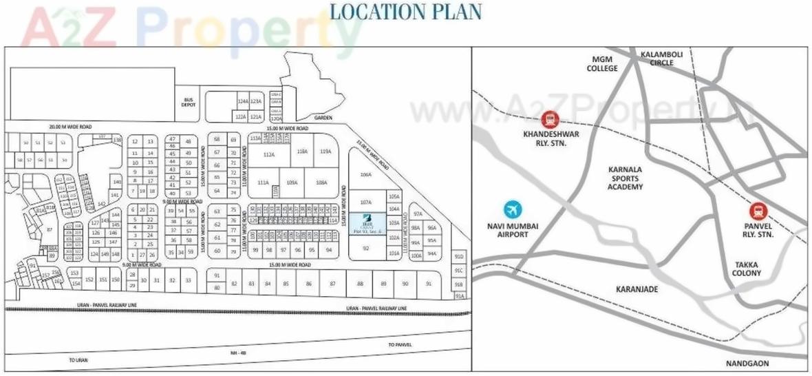 Layout of real estate project Blue Crest located at Karanjade, Raigarh, Maharashtra
