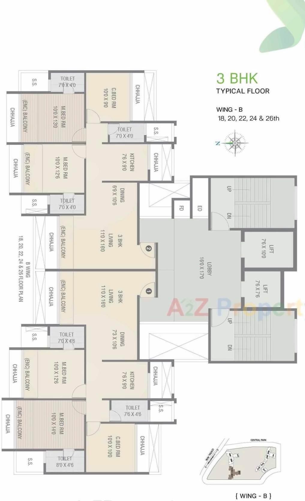 Layout of real estate project Delta Central located at Kharghar, Raigarh, Maharashtra
