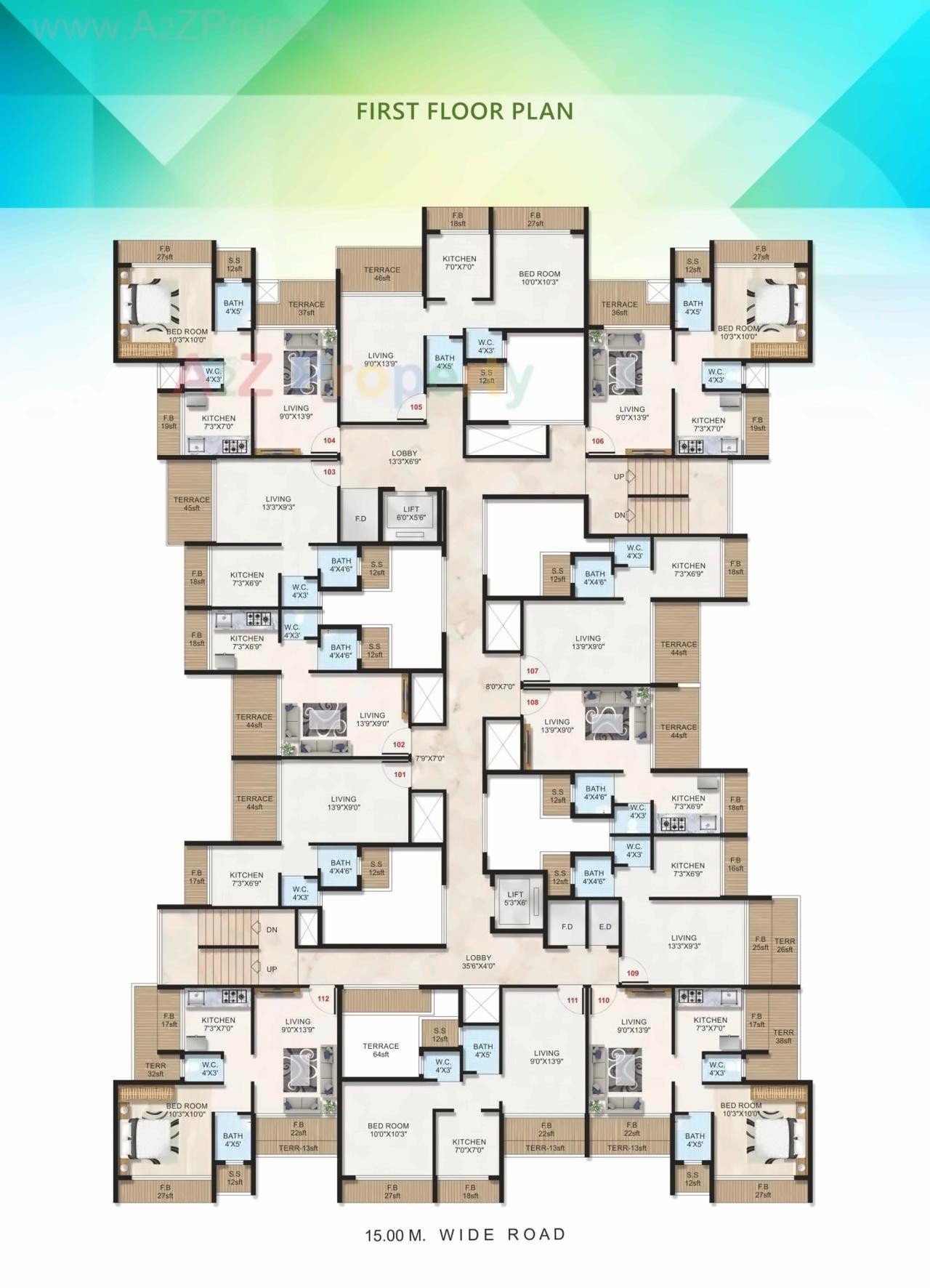 Layout of real estate project Dev Sai Garden located at Navade, Raigarh, Maharashtra