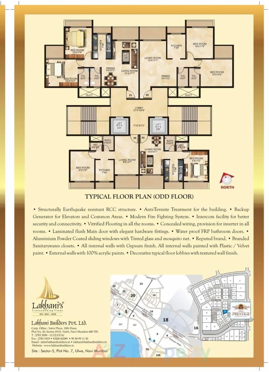 Layout of real estate project Lakhani Prestige located at Ulawe, Raigarh, Maharashtra