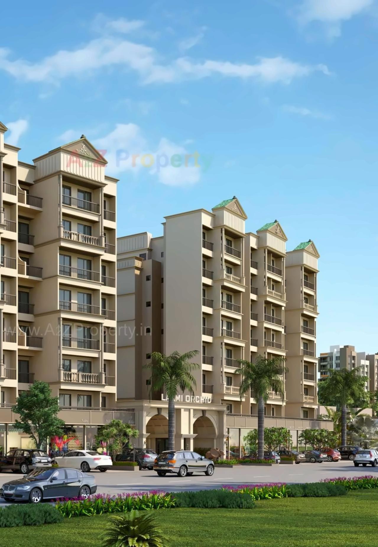 3D Elevation of real estate project Laxmi Orchid located at Dhamote, Raigarh, Maharashtra