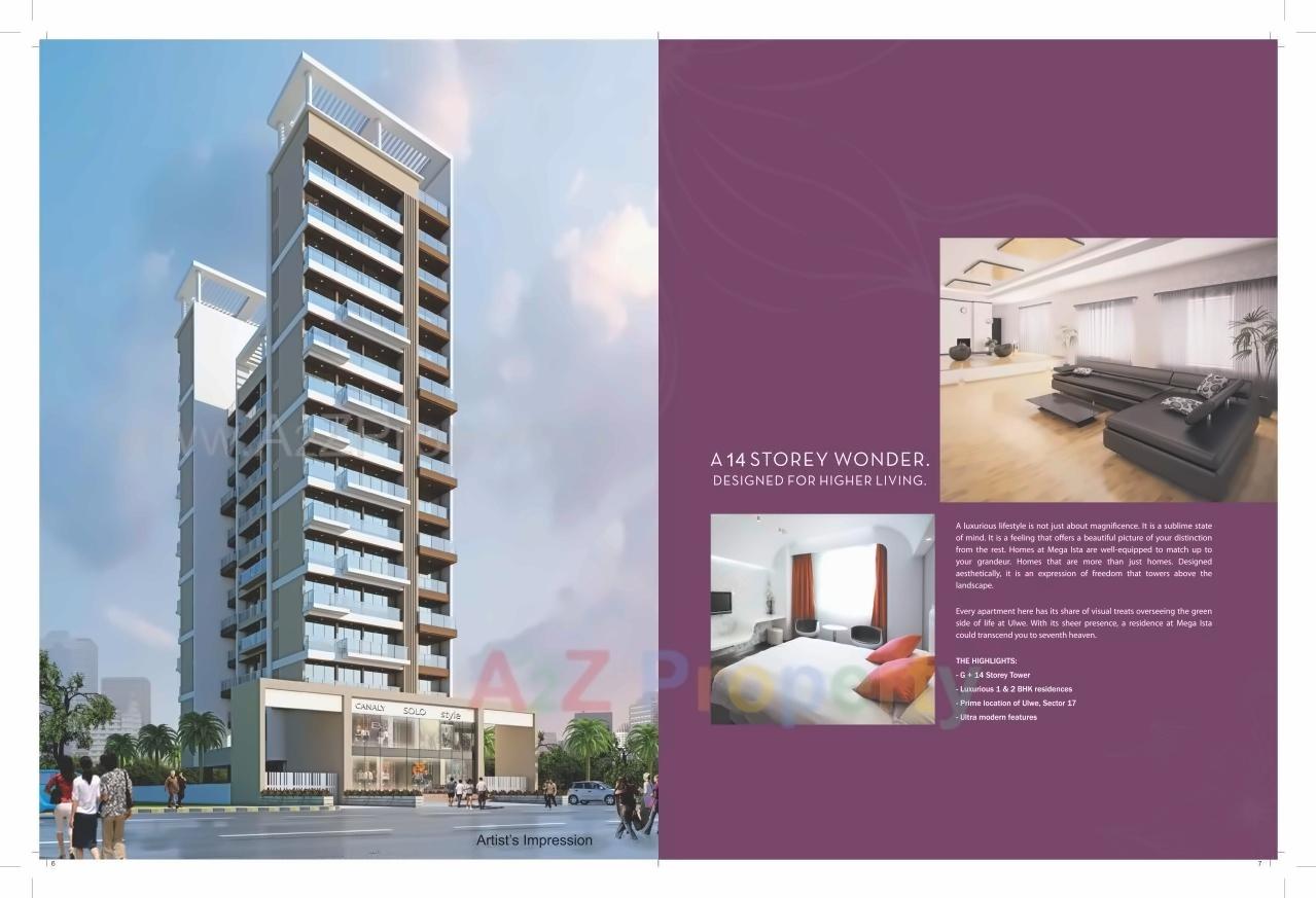 3D Elevation of real estate project Mega Ista located at Ulawe, Raigarh, Maharashtra