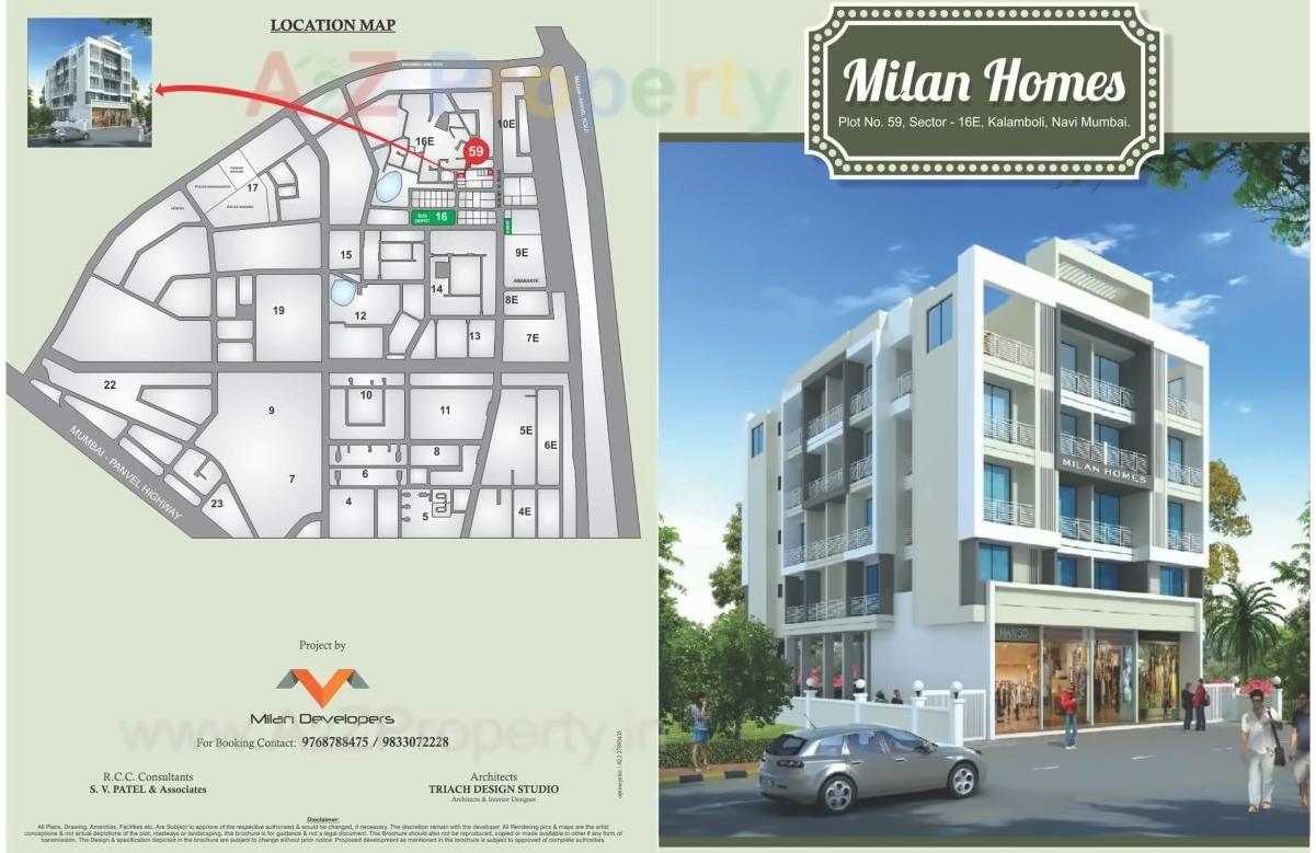Layout of real estate project Milan Homes located at Rodpali, Raigarh, Maharashtra