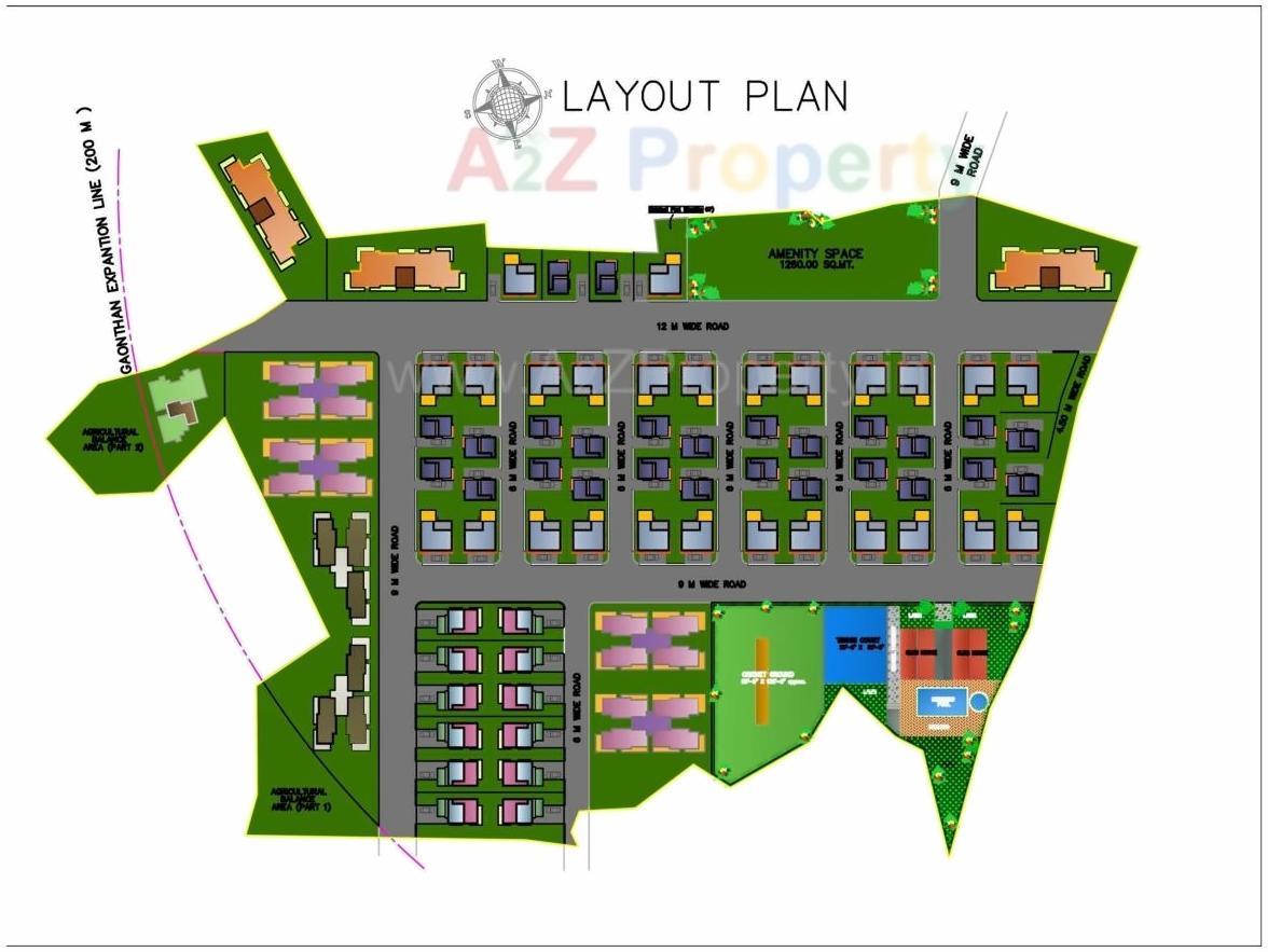 Layout of real estate project Nature Paradise located at Mulgaon-t-wasare, Raigarh, Maharashtra