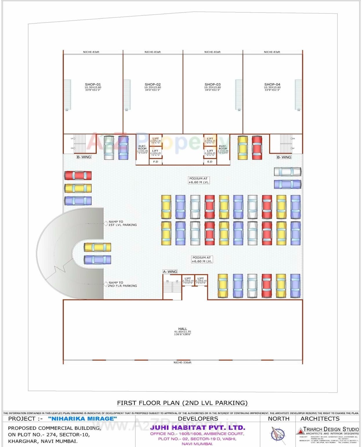 Layout of real estate project Niharika Mirage located at Kharghar, Raigarh, Maharashtra