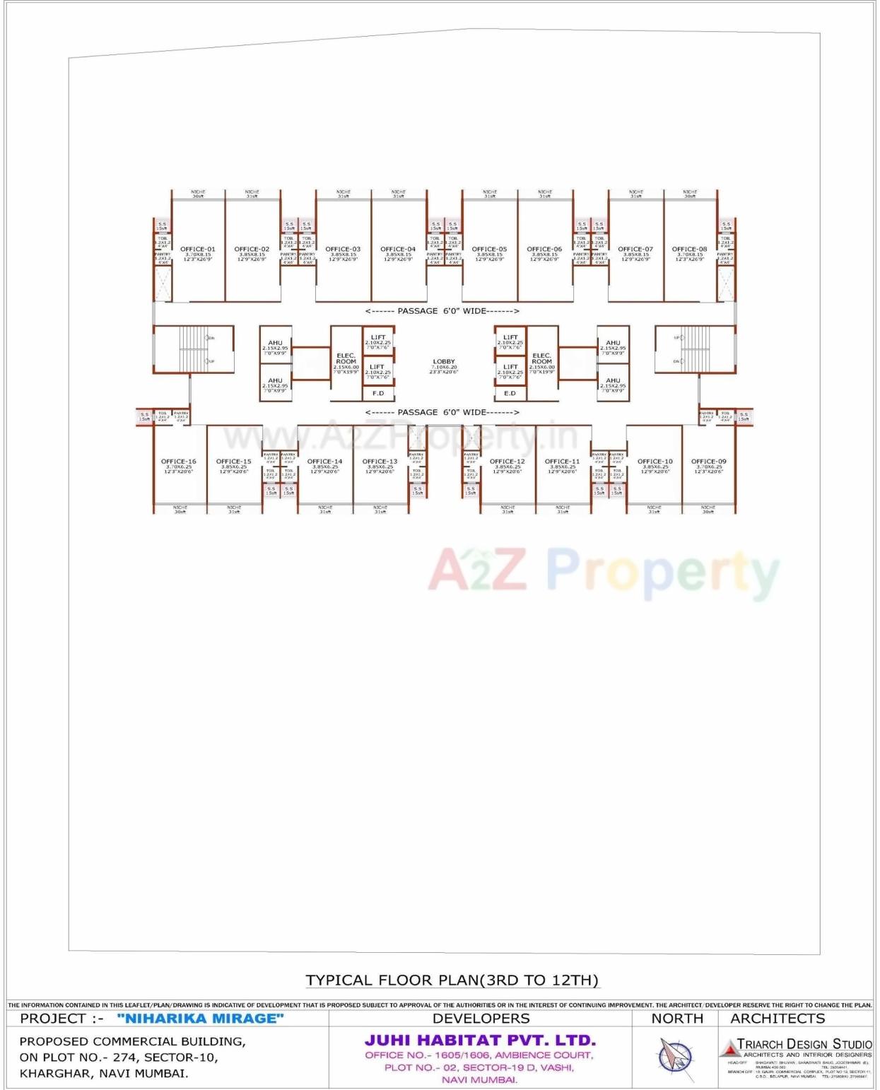 Layout of real estate project Niharika Mirage located at Kharghar, Raigarh, Maharashtra