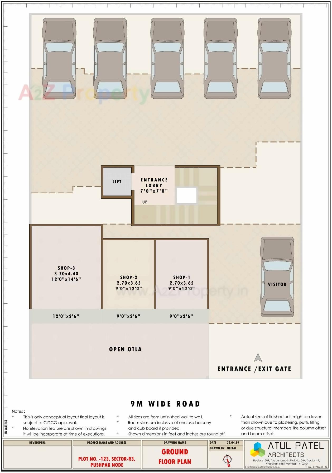 Layout of real estate project Omkar Villa located at Vadghar-ct, Raigarh, Maharashtra