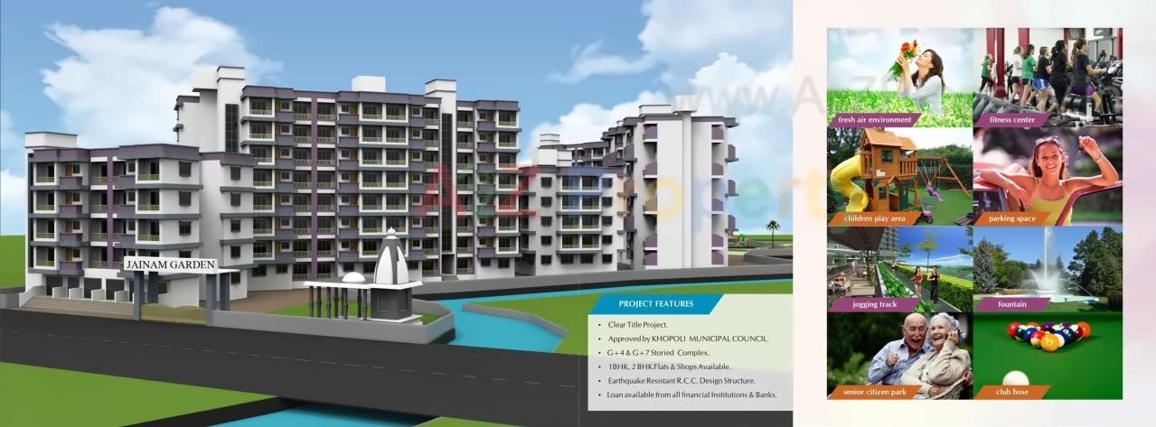 3D Elevation of real estate project Phase Jainam Garden located at Khopoli, Raigarh, Maharashtra