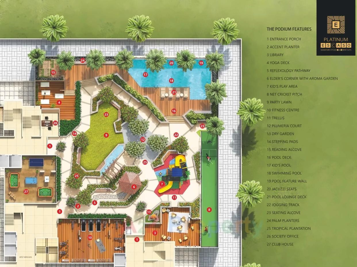 Layout of real estate project Platinum Escaso located at Ulawe, Raigarh, Maharashtra