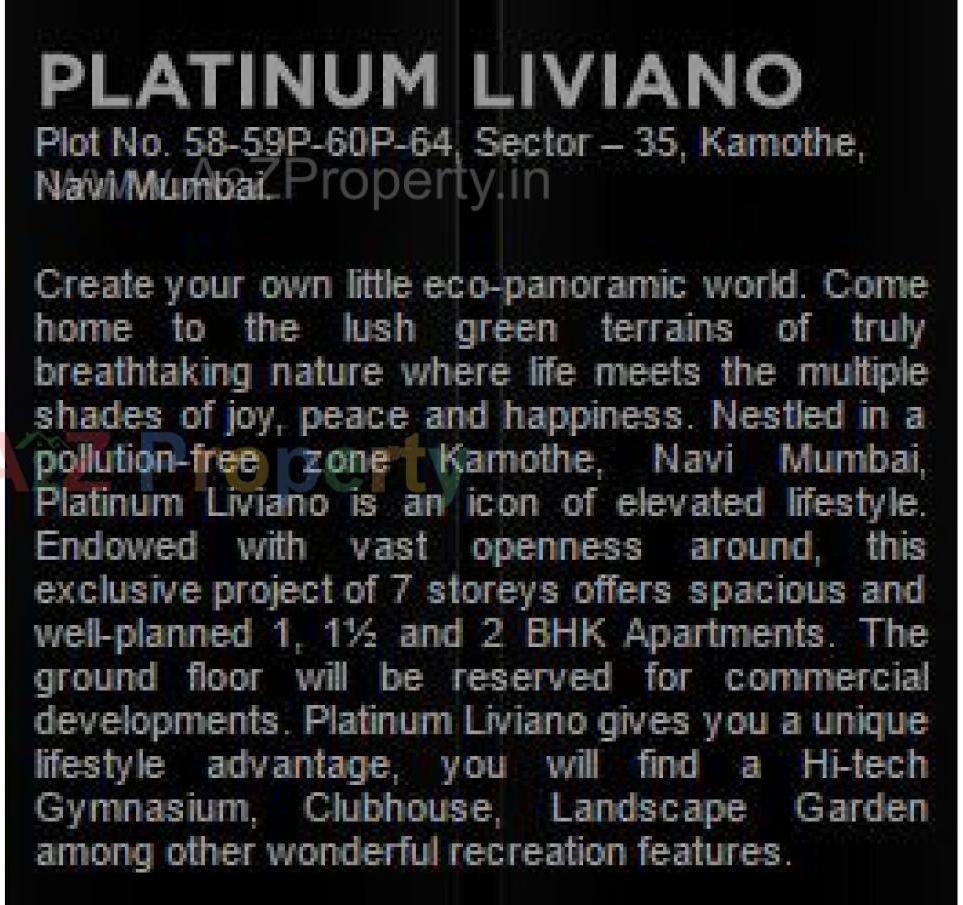  of real estate project Platinum Liviano located at Kamothe, Raigarh, Maharashtra