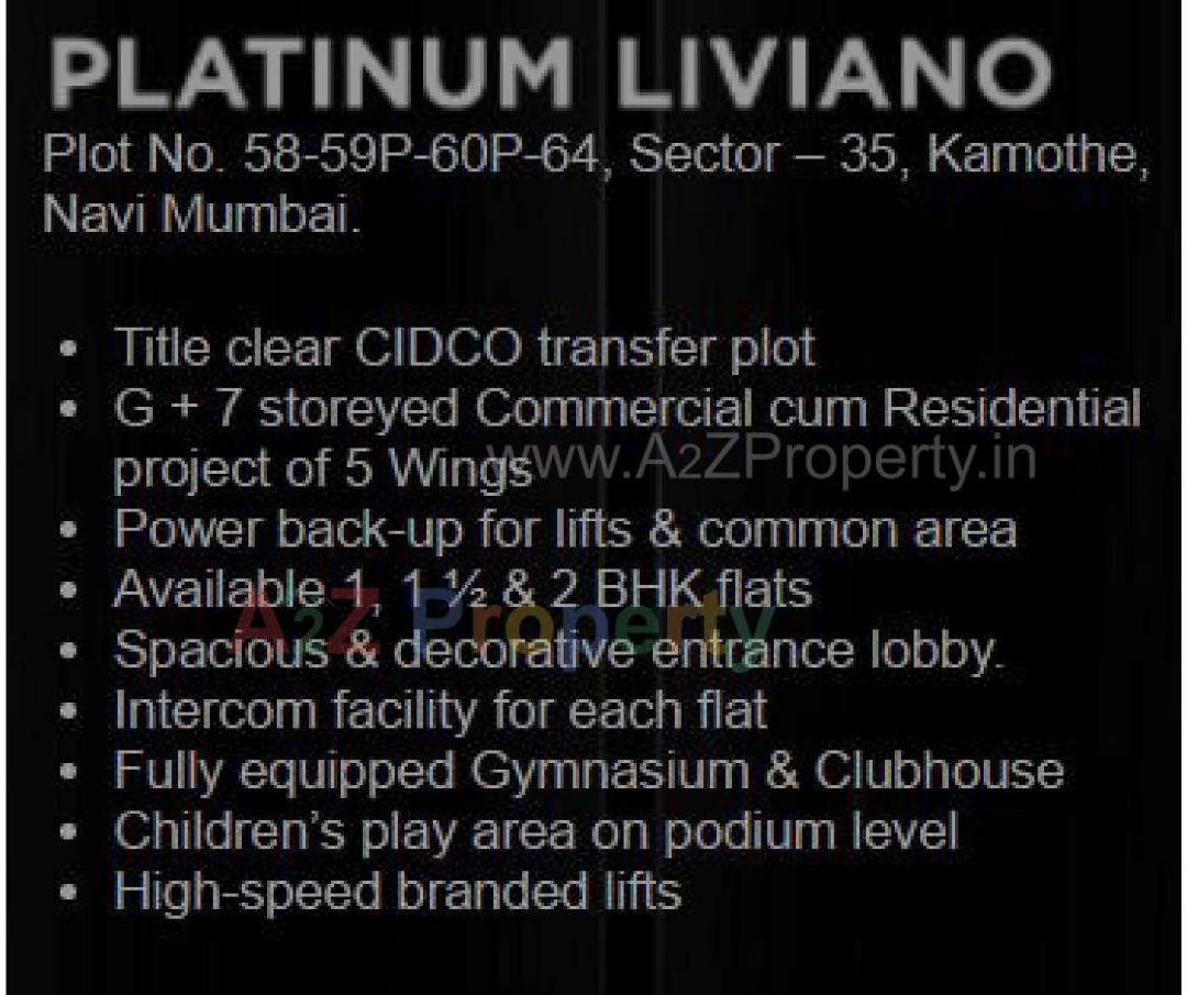  of real estate project Platinum Liviano located at Kamothe, Raigarh, Maharashtra