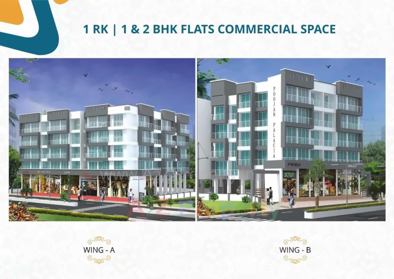 3D Elevation of real estate project Poojan Palacia C located at Karjat, Raigarh, Maharashtra