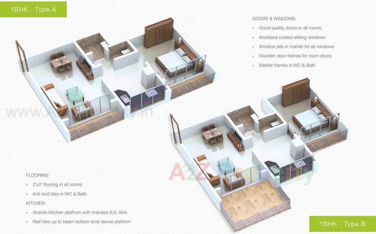 Layout of real estate project Riverside Greens located at Umroli, Raigarh, Maharashtra