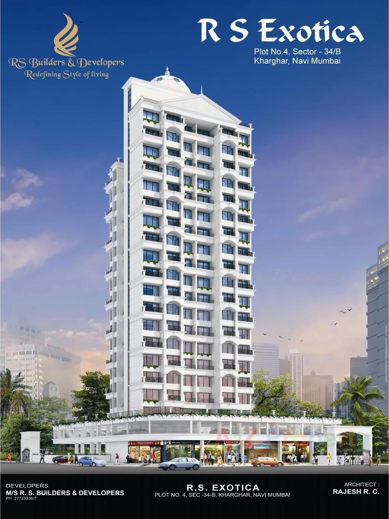 3D Elevation of real estate project Rs Exotica located at Kharghar, Raigarh, Maharashtra