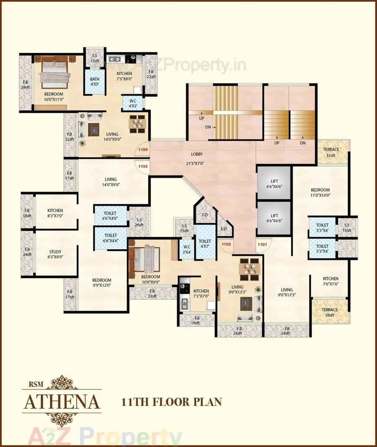 Layout of real estate project Rsm Athena located at Ulawe, Raigarh, Maharashtra