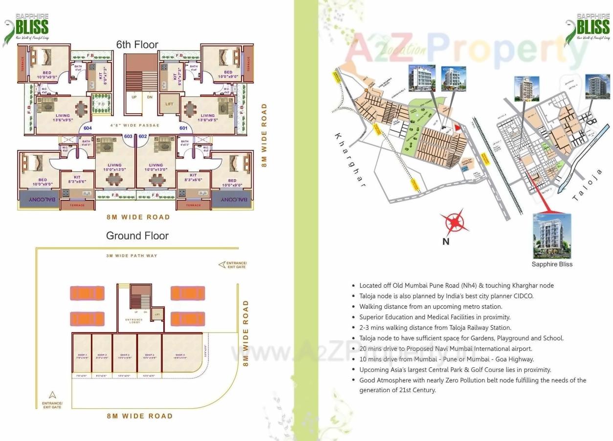 Layout of real estate project Sapphire Bliss located at Taloje-panchnad-, Raigarh, Maharashtra