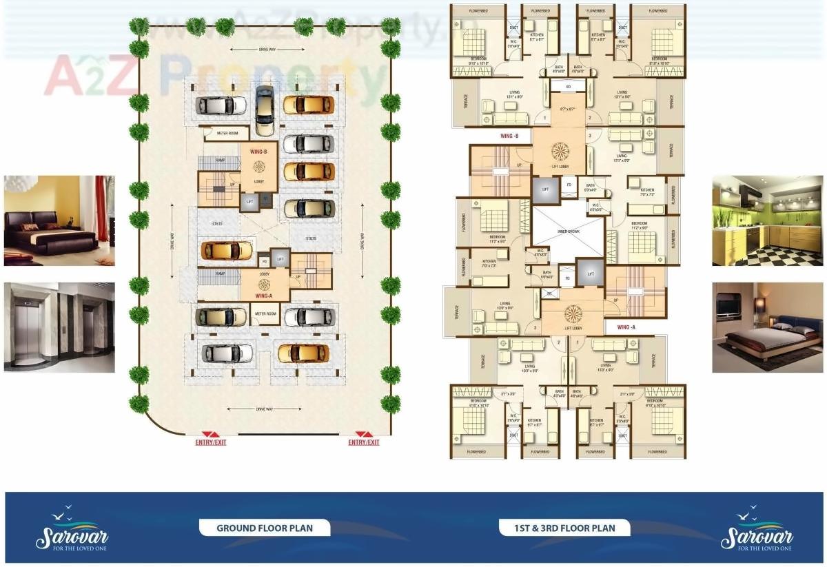 Layout of real estate project Sarovar located at Bokadvira, Raigarh, Maharashtra