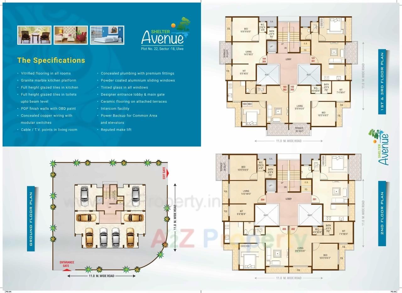Layout of real estate project Shelter Avenue located at Ulawe, Raigarh, Maharashtra
