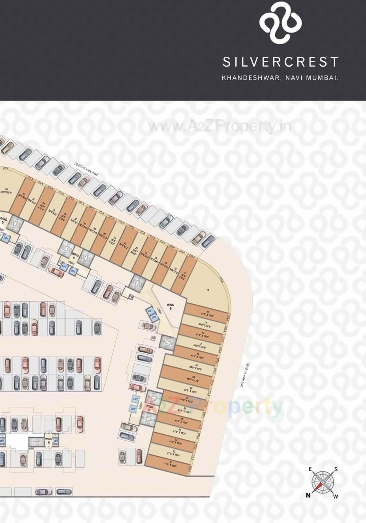 Layout of real estate project Silver Crest located at Kamothe, Raigarh, Maharashtra