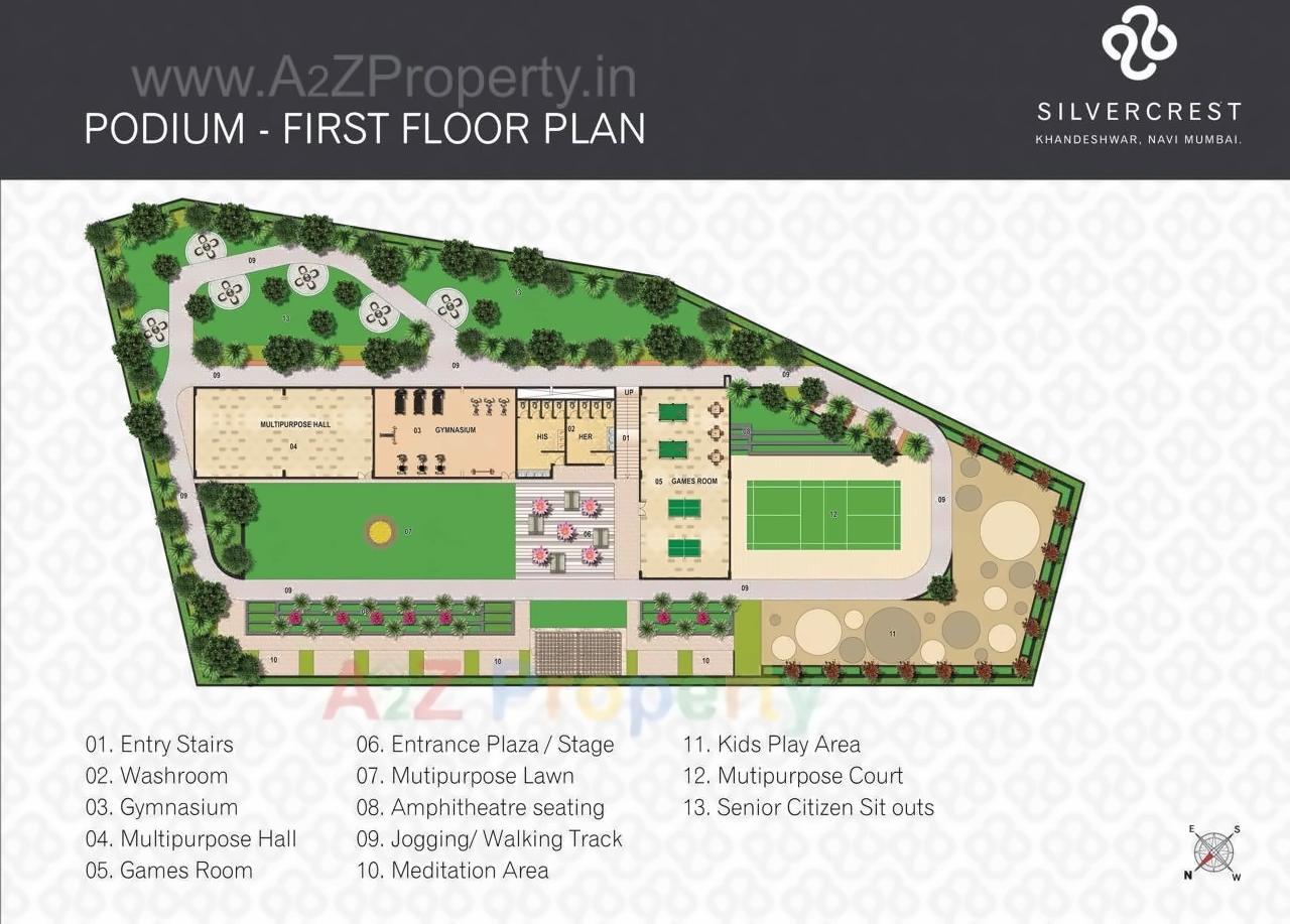 Layout of real estate project Silver Crest located at Kamothe, Raigarh, Maharashtra