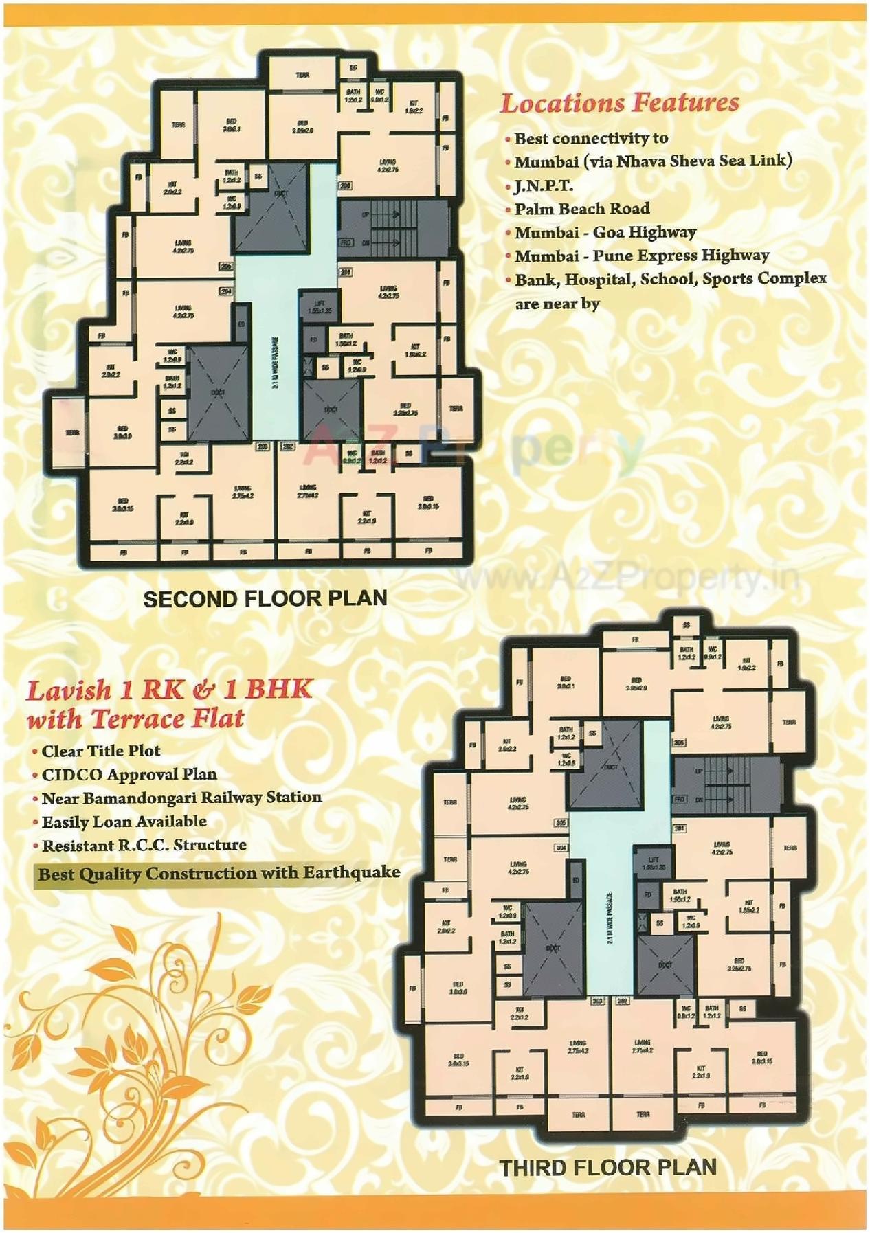 Layout of real estate project Swastik Residency located at Ulawe, Raigarh, Maharashtra