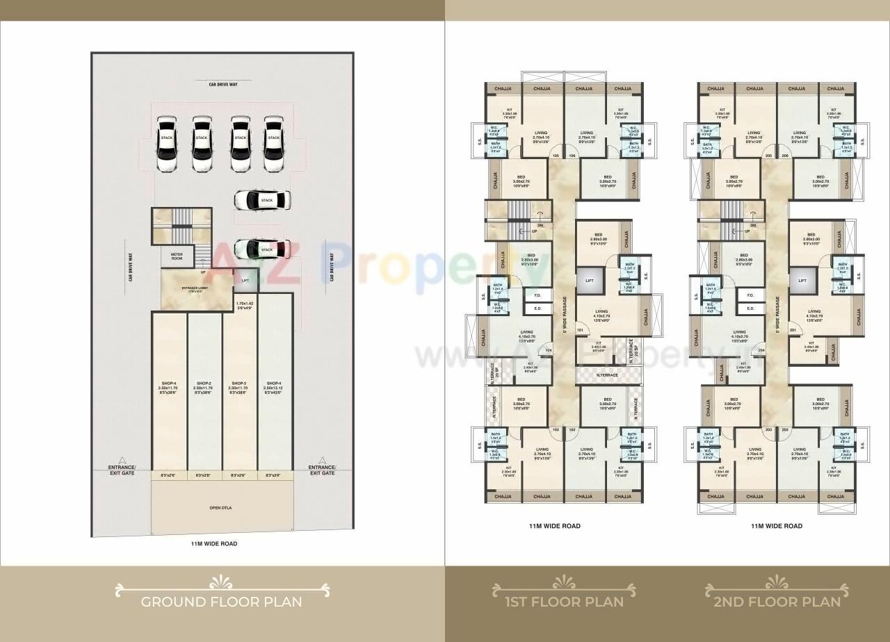 Layout of real estate project Trimurti Apartment located at Ulawe, Raigarh, Maharashtra