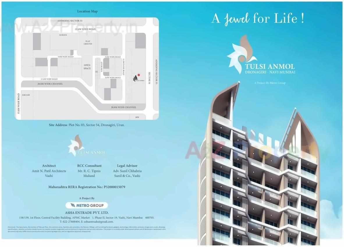 Layout of real estate project Tulsi Anmol located at Bokadvira, Raigarh, Maharashtra