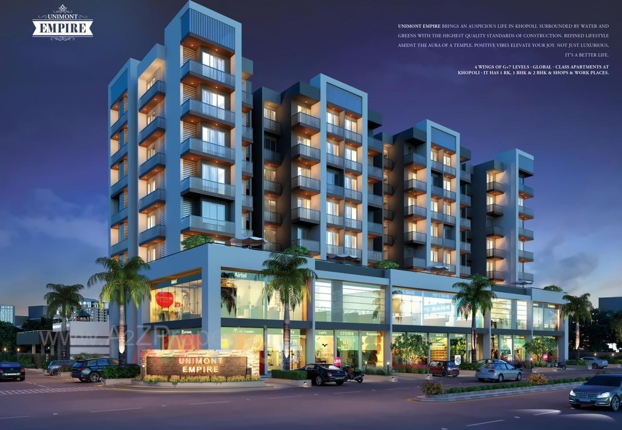 3D Elevation of real estate project Unimont Empire located at Khopoli, Raigarh, Maharashtra