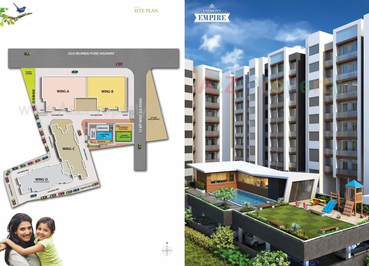 3D Elevation of real estate project Unimont Empire located at Khopoli, Raigarh, Maharashtra