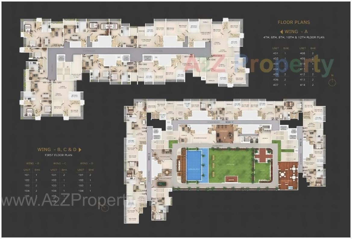 Layout of real estate project Unimont Imperia located at Warose-tarf-wankhal, Raigarh, Maharashtra