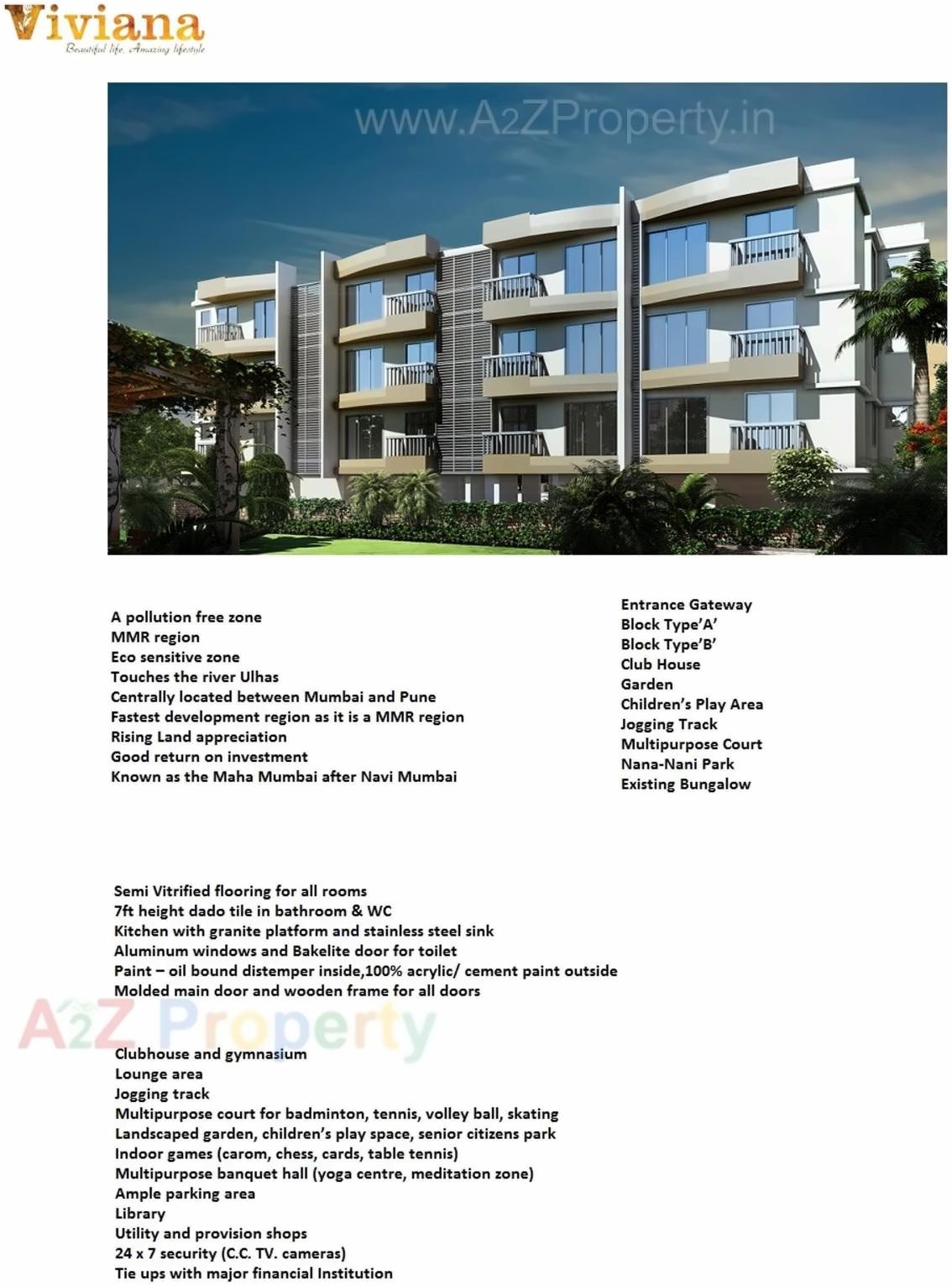 3D Elevation of real estate project Viviana   Block located at Dhamote, Raigarh, Maharashtra