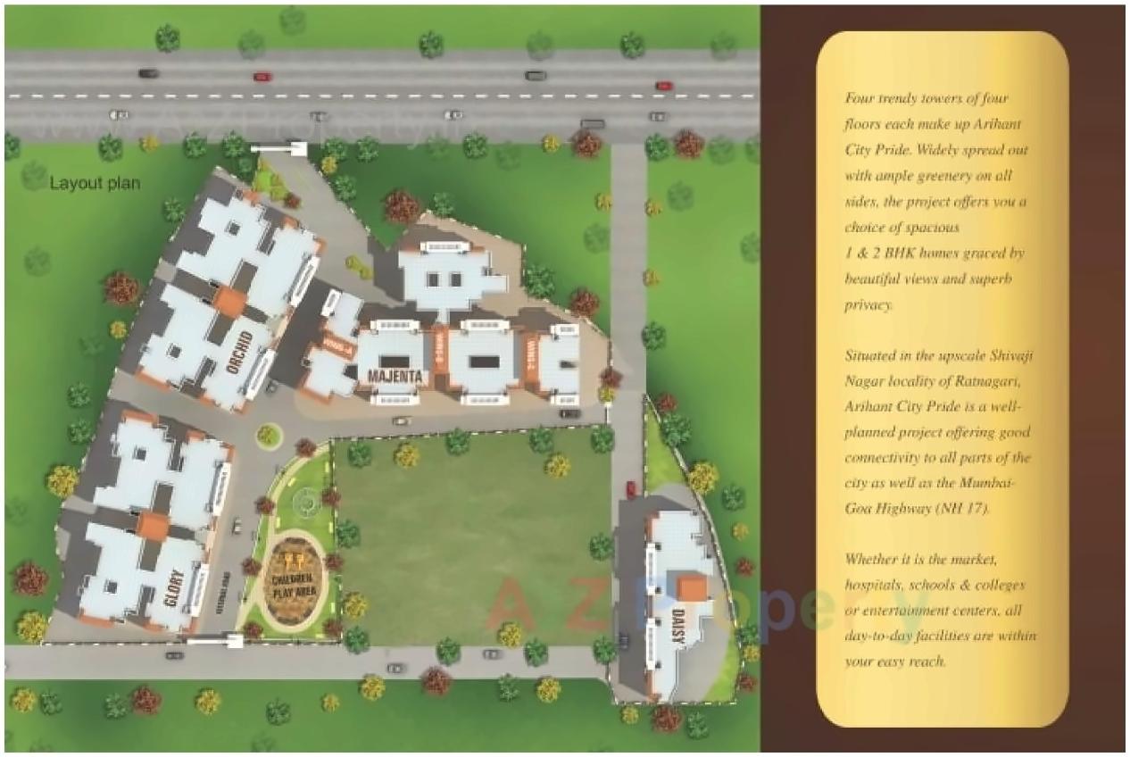 Layout of real estate project Arihant City Pride Majenta located at Nachane-ct, Ratnagiri, Maharashtra