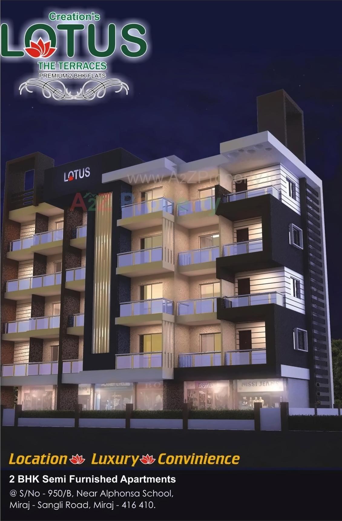 3D Elevation of real estate project Lotus located at Sangli-miraj-kupwad-m-corp, Sangli, Maharashtra