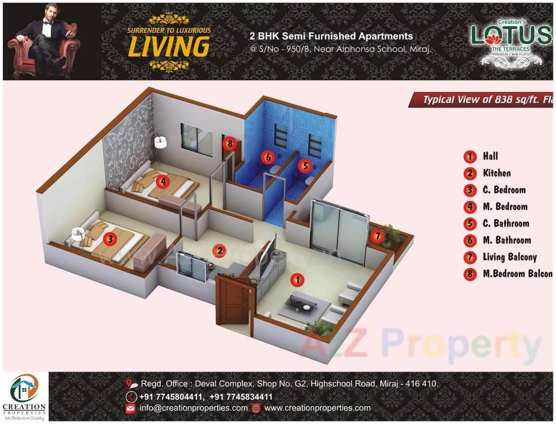 Layout of real estate project Lotus located at Sangli-miraj-kupwad-m-corp, Sangli, Maharashtra