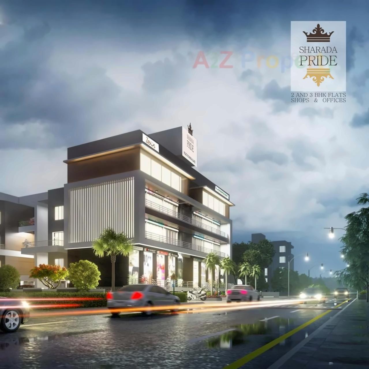 3D Elevation of real estate project Sharada Pride located at Phaltan-m-cl, Satara, Maharashtra