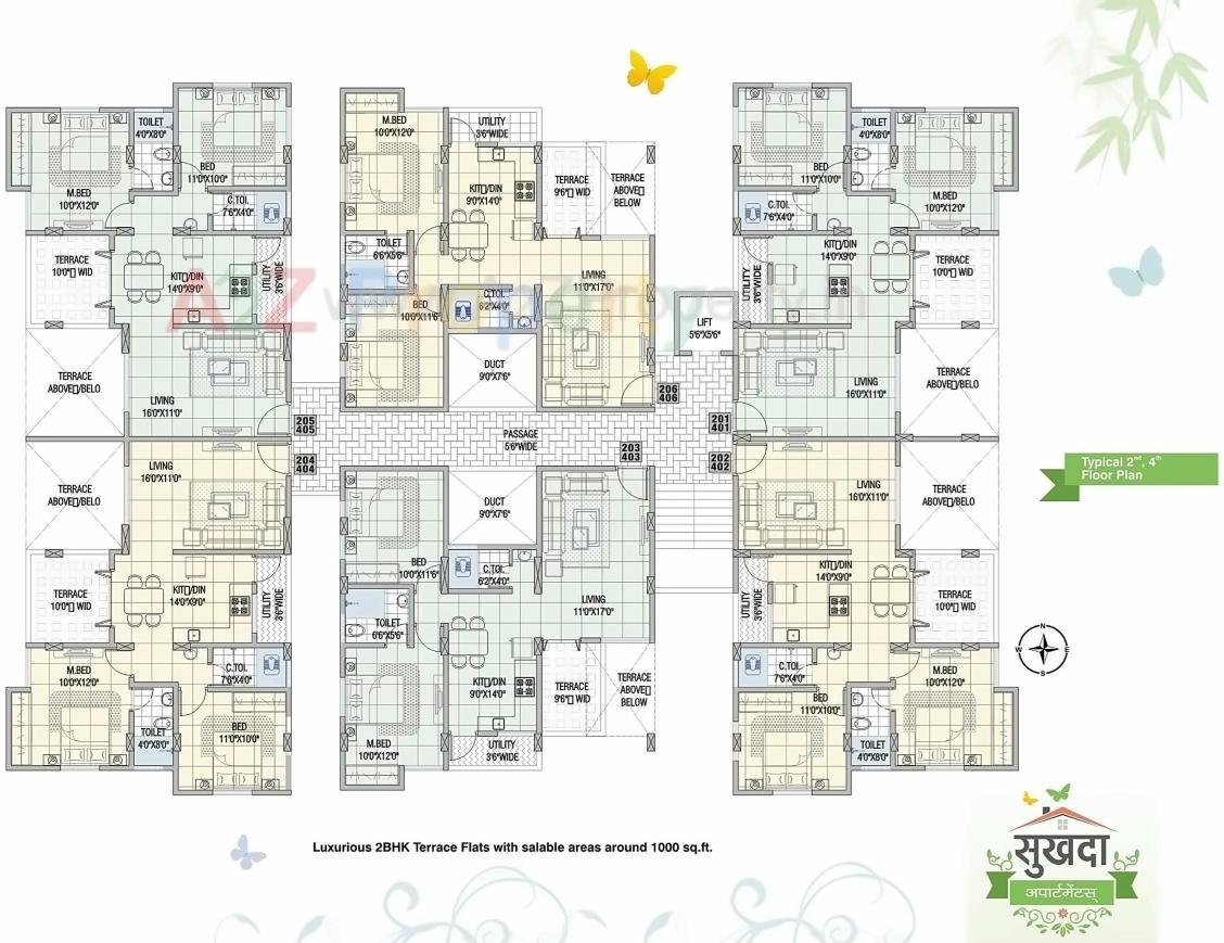 Layout of real estate project Sukhada Apartments located at Solapur-m-corp, Solapur, Maharashtra