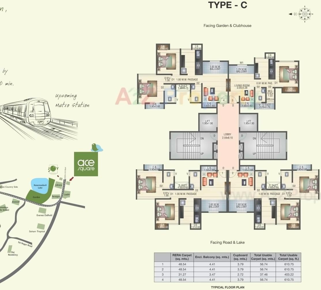 Layout of real estate project Ace Square located at Thane-m-corp, Thane, Maharashtra