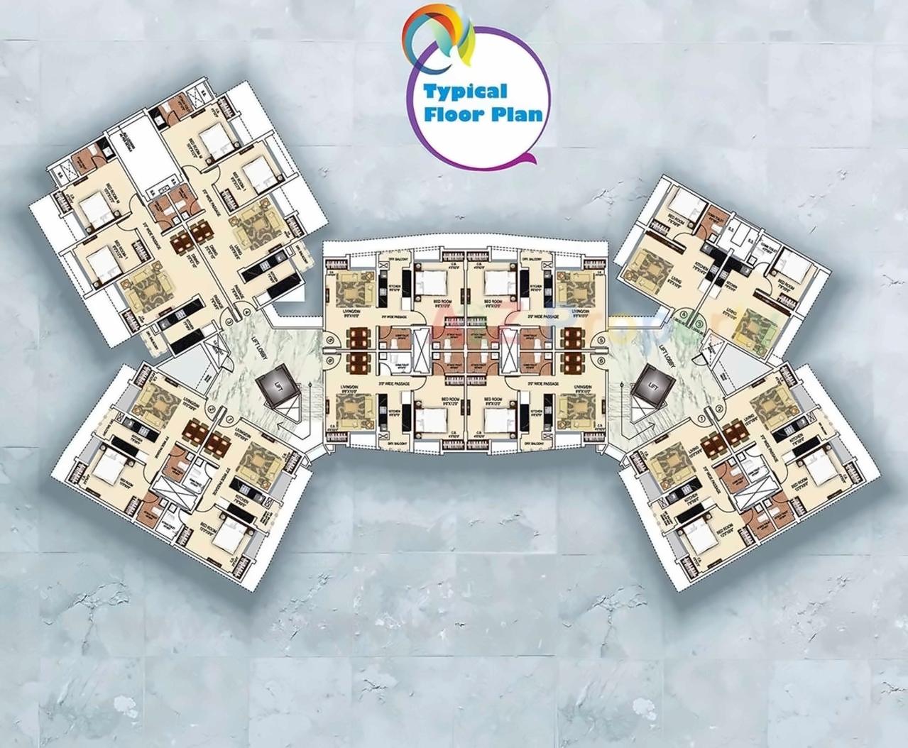 Layout of real estate project Ajmera Heritage located at Khardi-ct, Thane, Maharashtra