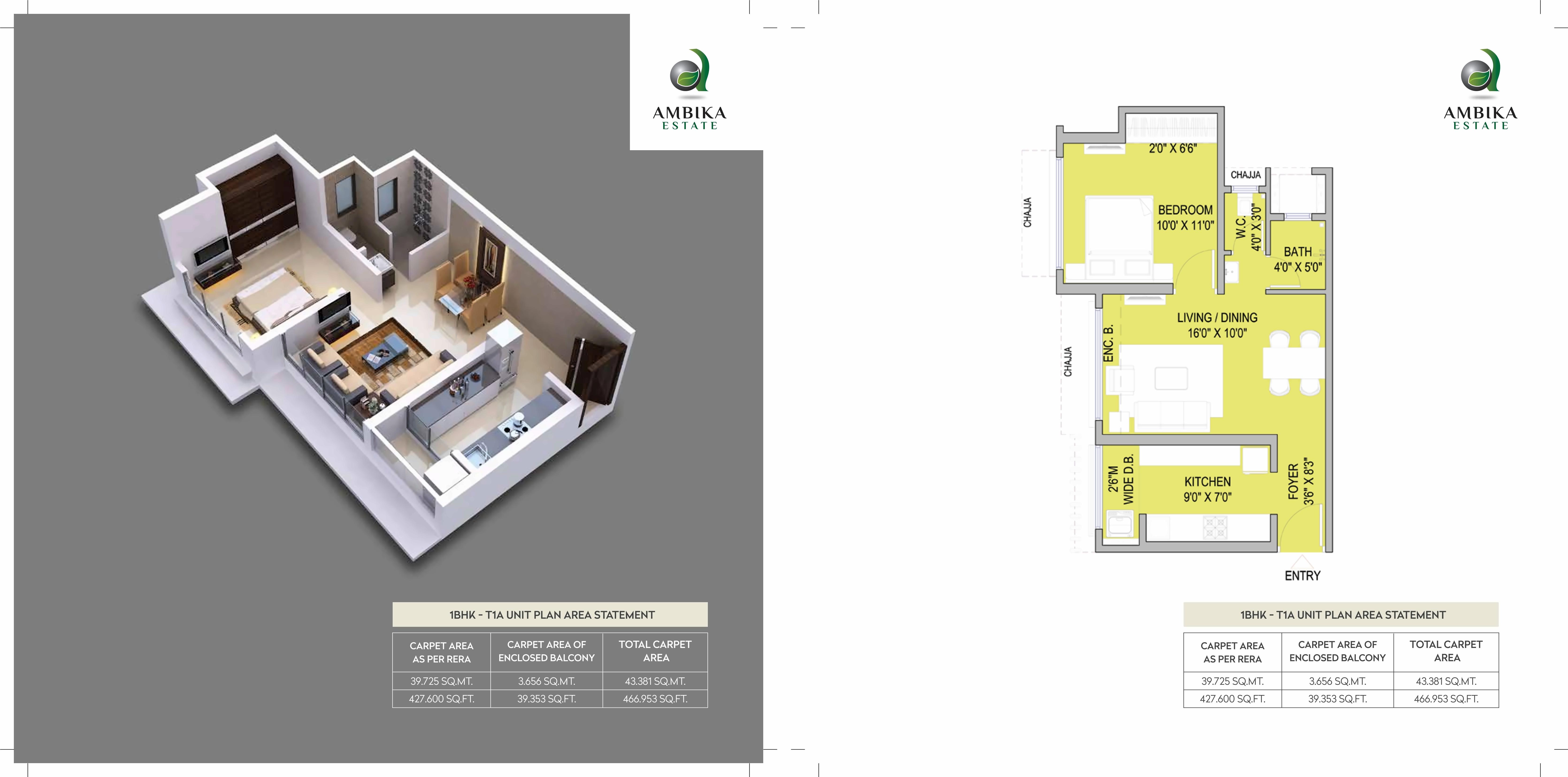 Layout of real estate project Ambika Estate located at Borpada, Thane, Maharashtra